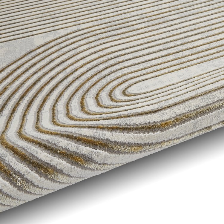 Apollo 2683 Modern Linear Rug Grey Gold