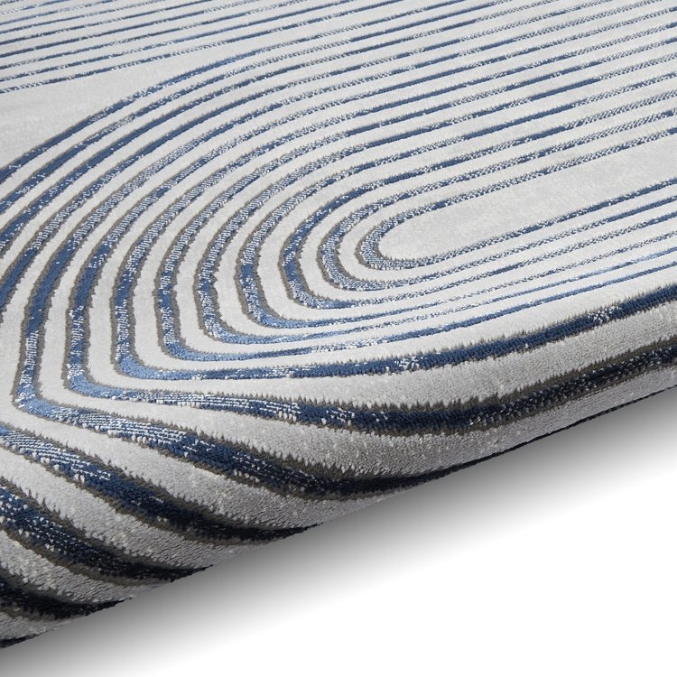 Apollo 2683 Modern Linear Rug Grey Navy