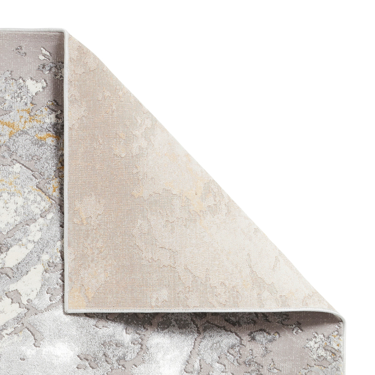 Apollo 2677 200cm x 290cm Metallic Effect Yarn Rug Grey Gold