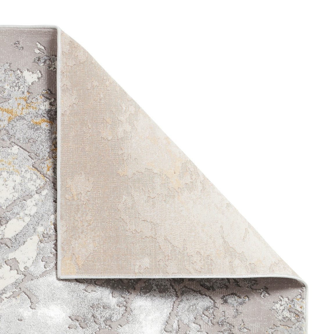 Apollo 2677 200cm x 290cm Metallic Effect Yarn Rug Grey Gold