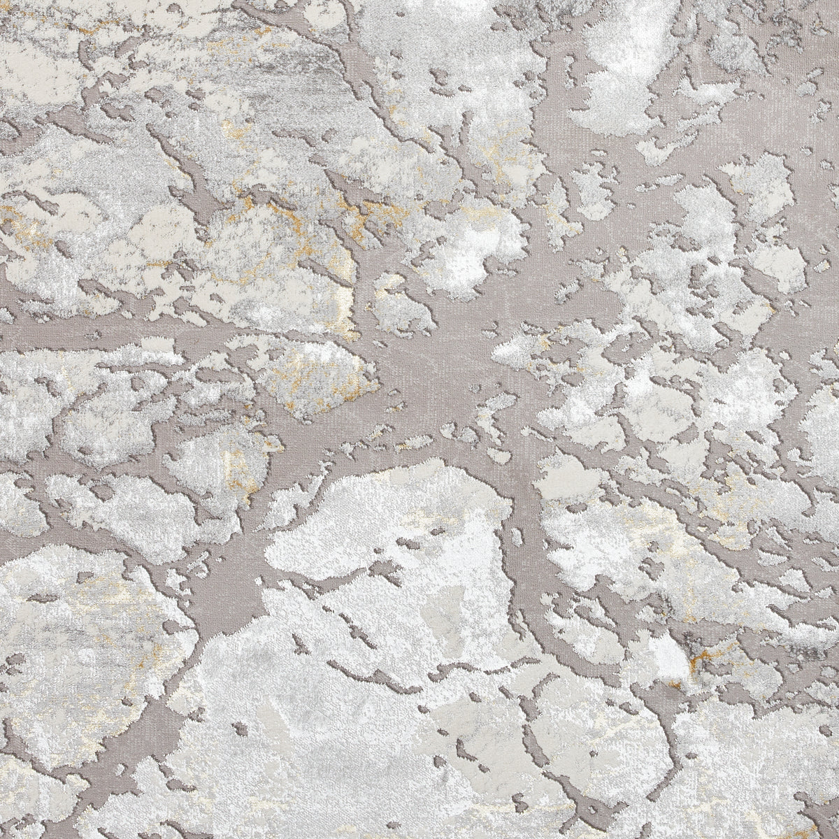 Apollo 2677 200cm x 290cm Metallic Effect Yarn Rug Grey Gold