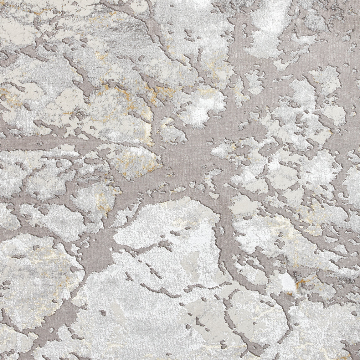 Apollo 2677 200cm x 290cm Metallic Effect Yarn Rug Grey Gold