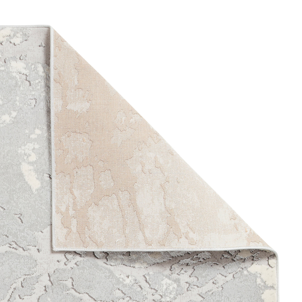 Apollo 2677 200cm x 290cm Metallic Effect Yarn Rug Grey Ivory