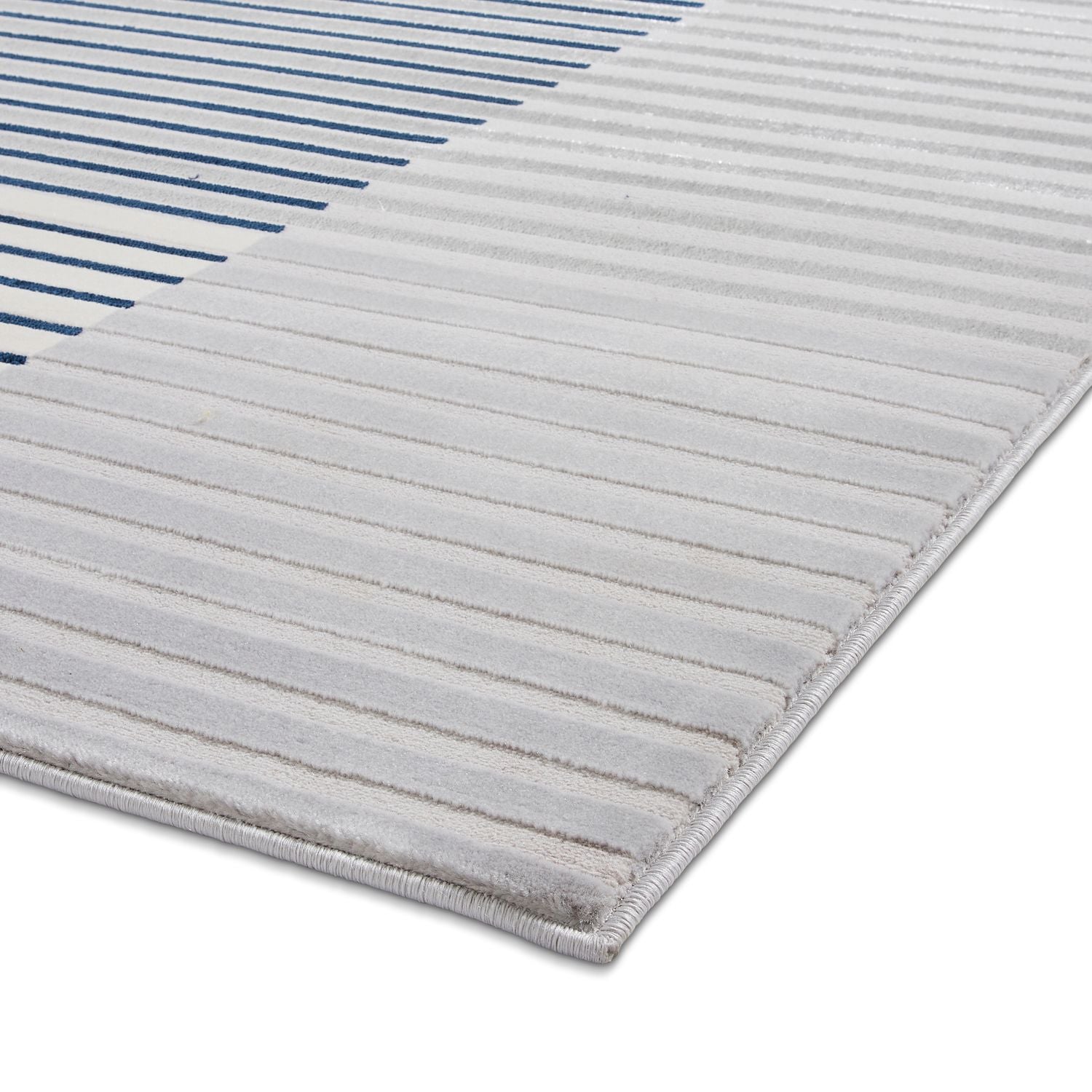 Apollo 2681 Metallic Effect Yarn Rug Grey Navy