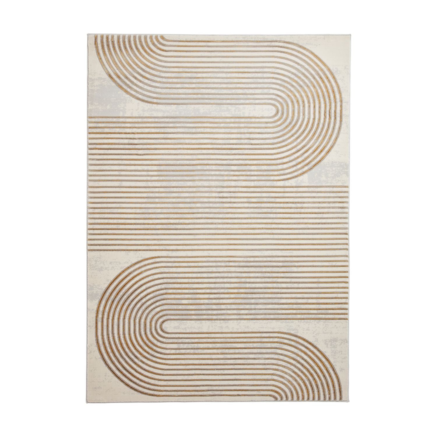 Apollo 2683 200cm x 290cm Metallic Effect Yarn Rug Grey Gold