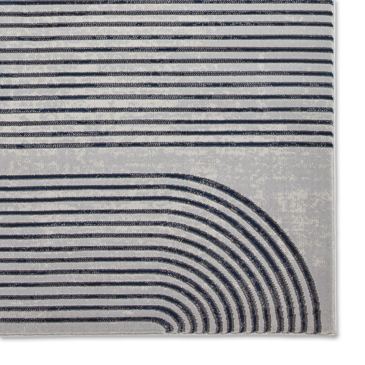 Apollo 2683 200cm x 290cm Metallic Effect Yarn Rug Grey Navy