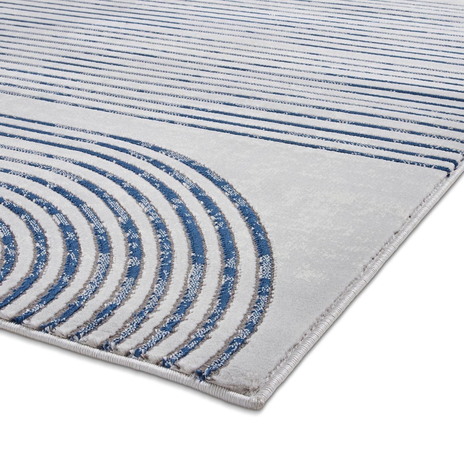 Apollo 2683 200cm x 290cm Metallic Effect Yarn Rug Grey Navy