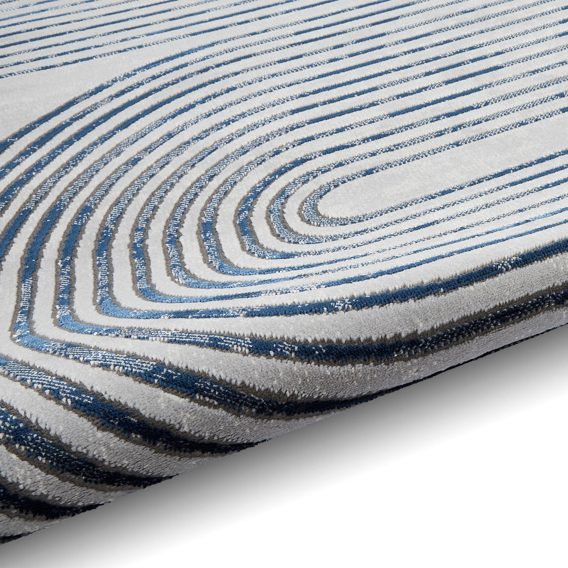 Apollo 2683 200cm x 290cm Metallic Effect Yarn Rug Grey Navy