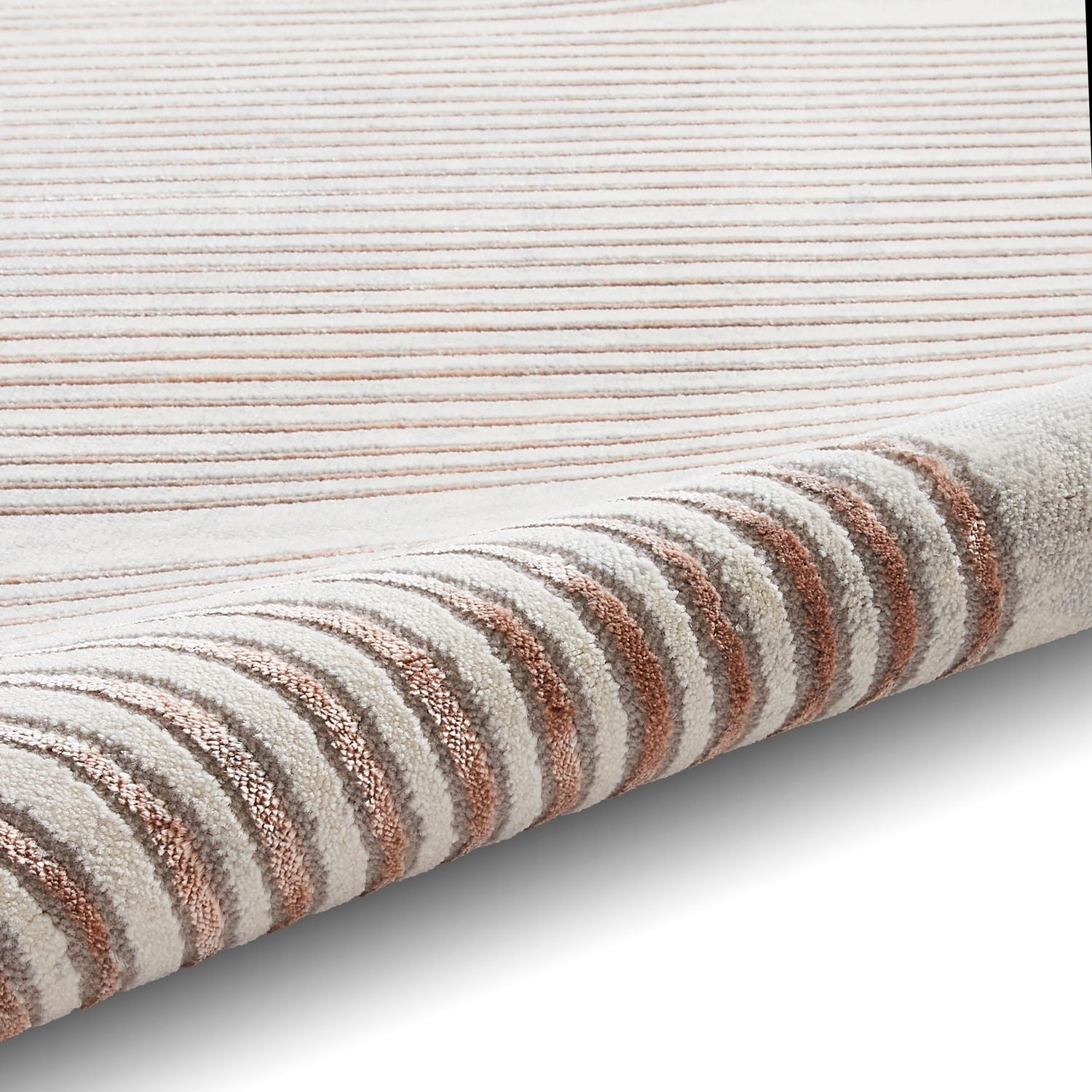 Apollo 2683 Metallic Effect Yarn Rug Grey Rose