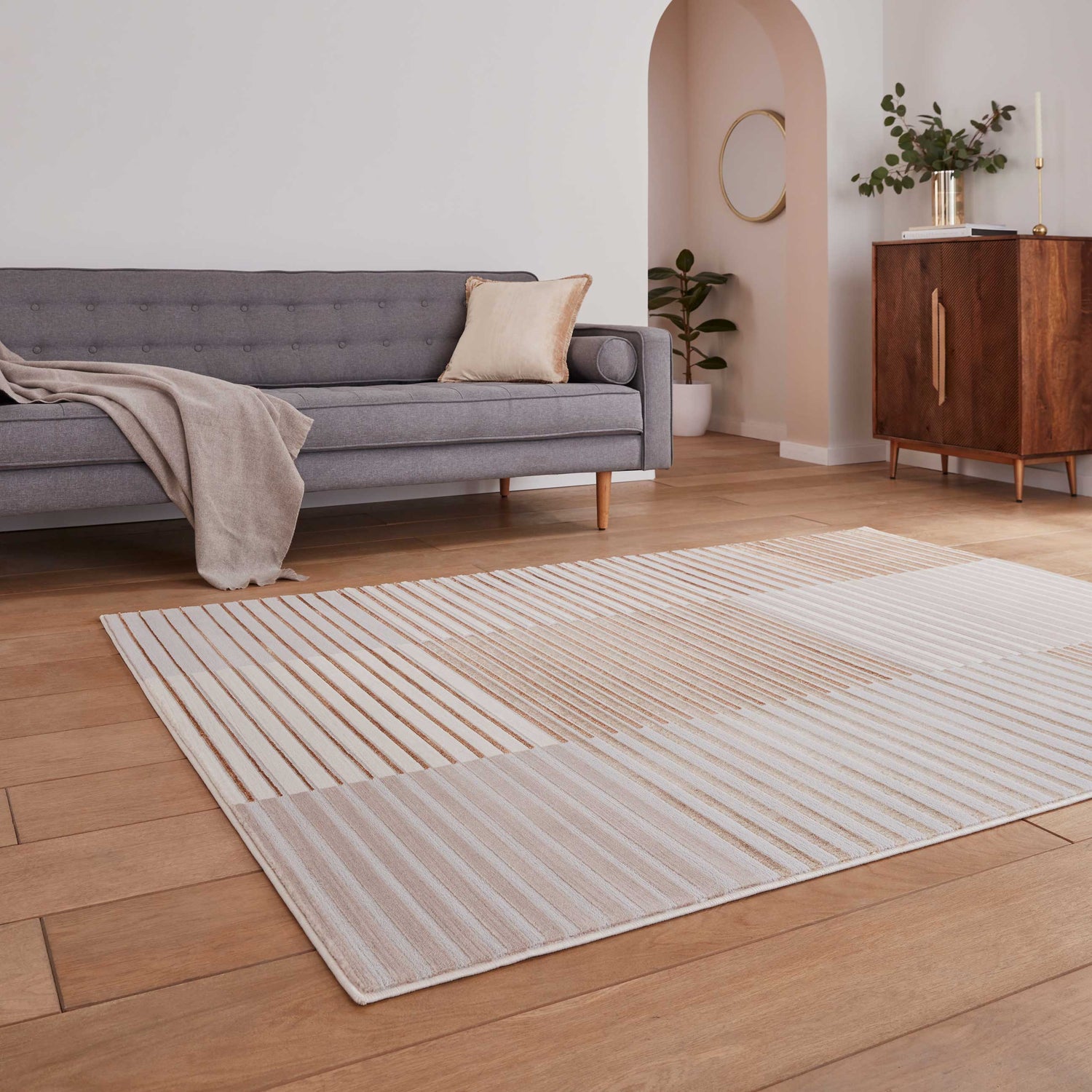 Apollo 2681 Metallic Effect Yarn Rug Bronze Grey