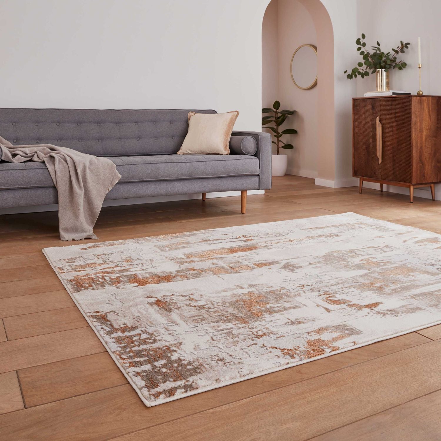 Apollo GR579 Metallic Effect Yarn Rug Bronze Grey