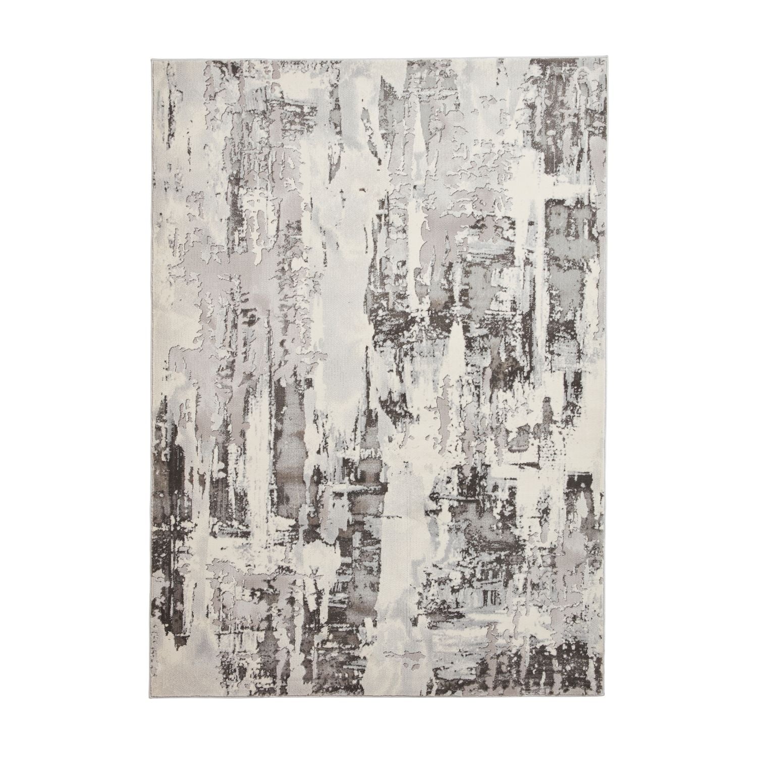 Apollo GR579 Metallic Effect Yarn Rug Grey Ivory