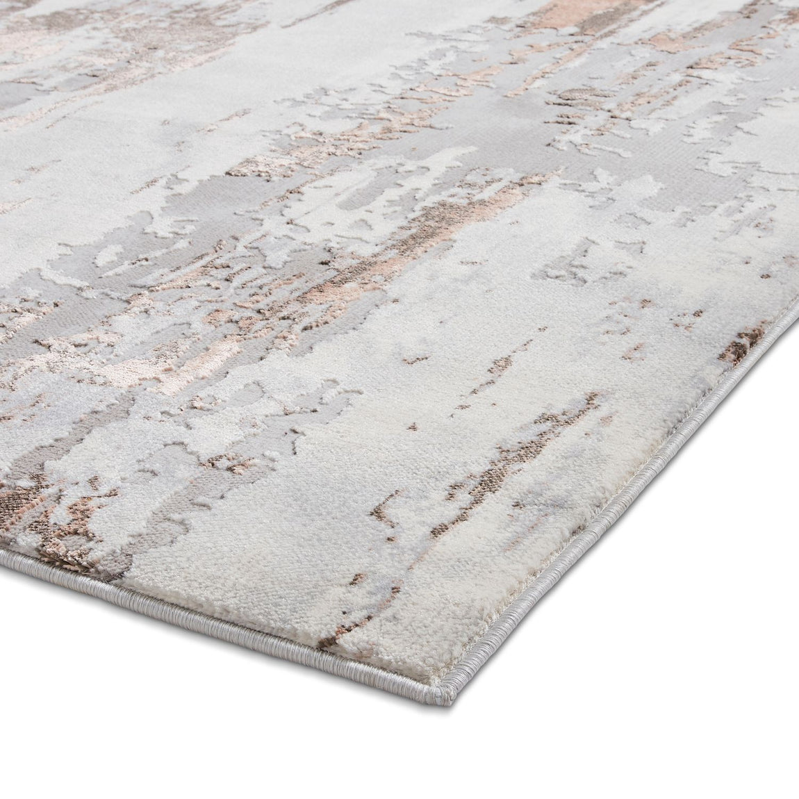 Apollo GR579 200cm x 290cm Metallic Effect Yarn Rug Grey Rose
