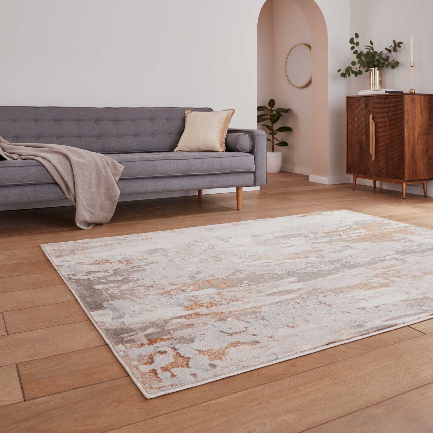 Apollo GR580 Metallic Effect Yarn Rug Bronze Grey