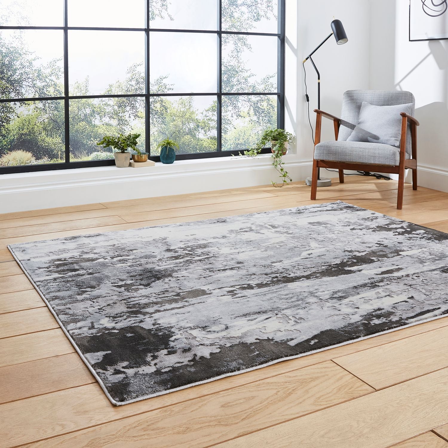 Apollo GR580 200cm x 290cm Metallic Effect Yarn Rug Grey