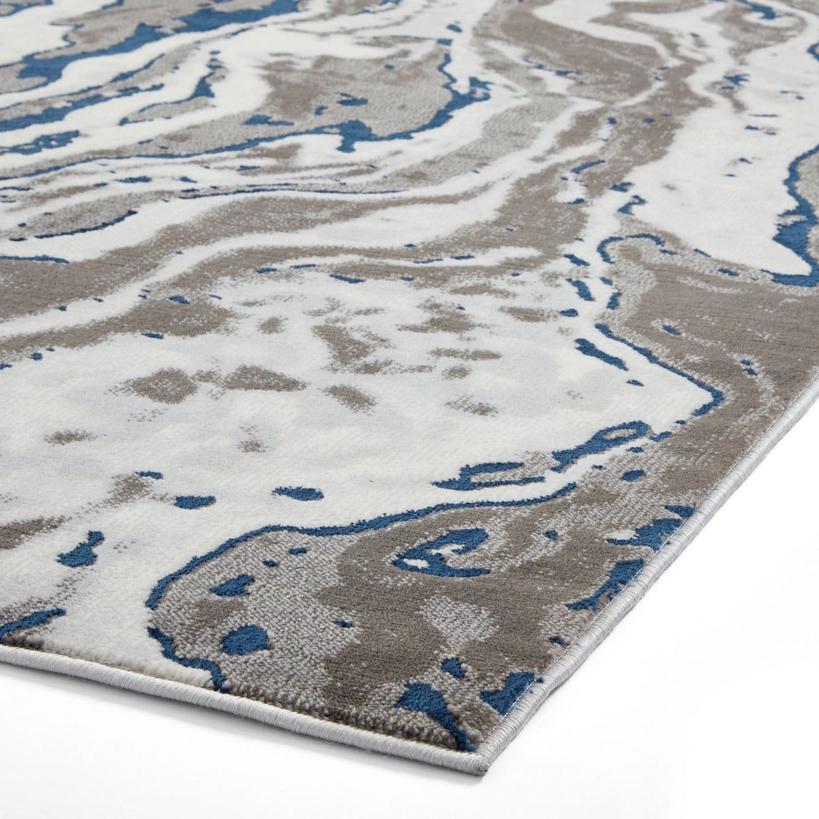 Apollo GR584 200cm x 290cm Metallic Effect Yarn Rug Grey Navy