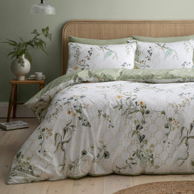 Appletree Floral Trellis Duvet Cover Bedding Set Green