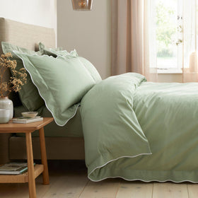 Appletree Scallop Edge Duvet Cover Bedding Set Green