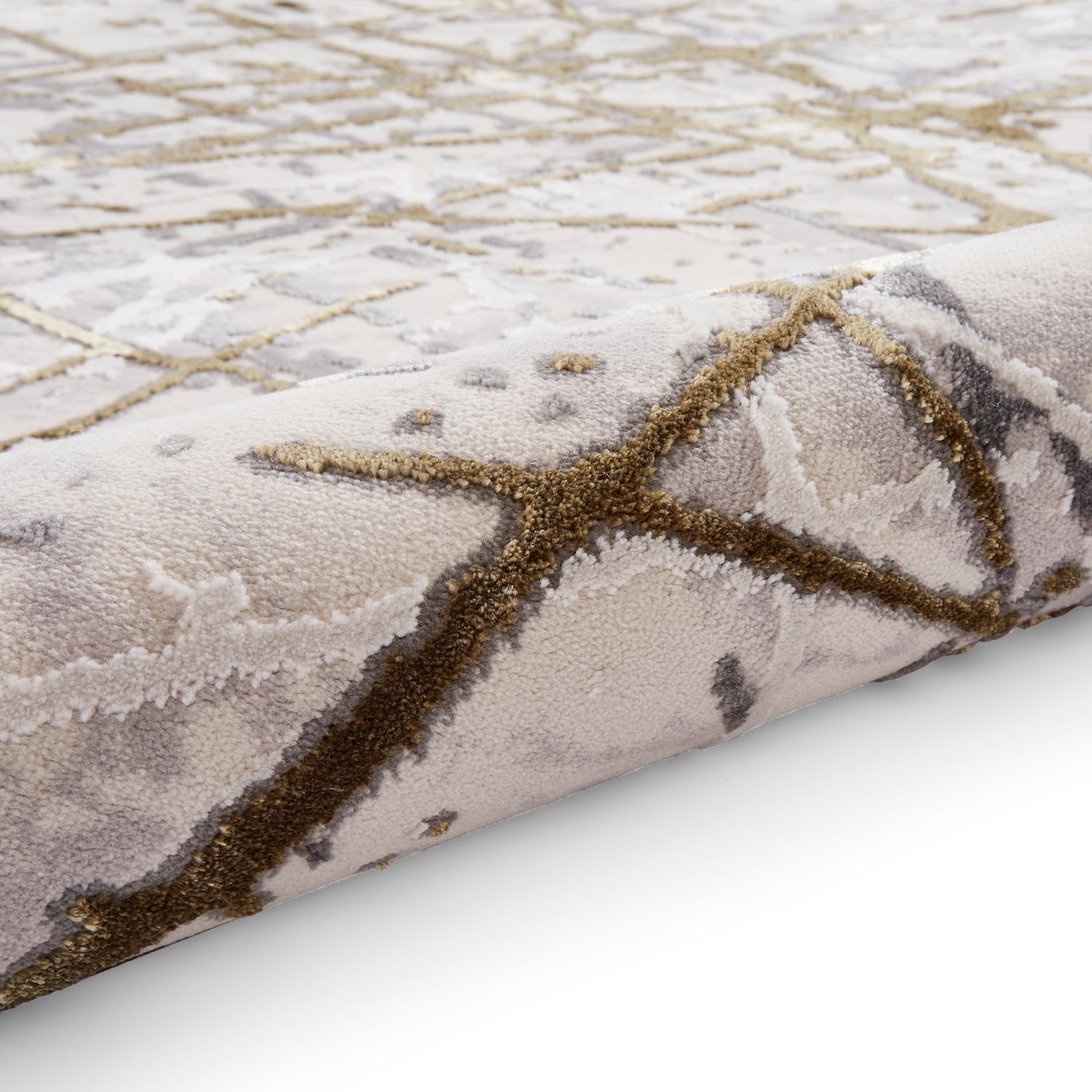 Artemis B8403A Metallic Effect Yarn Rug Gold Silver