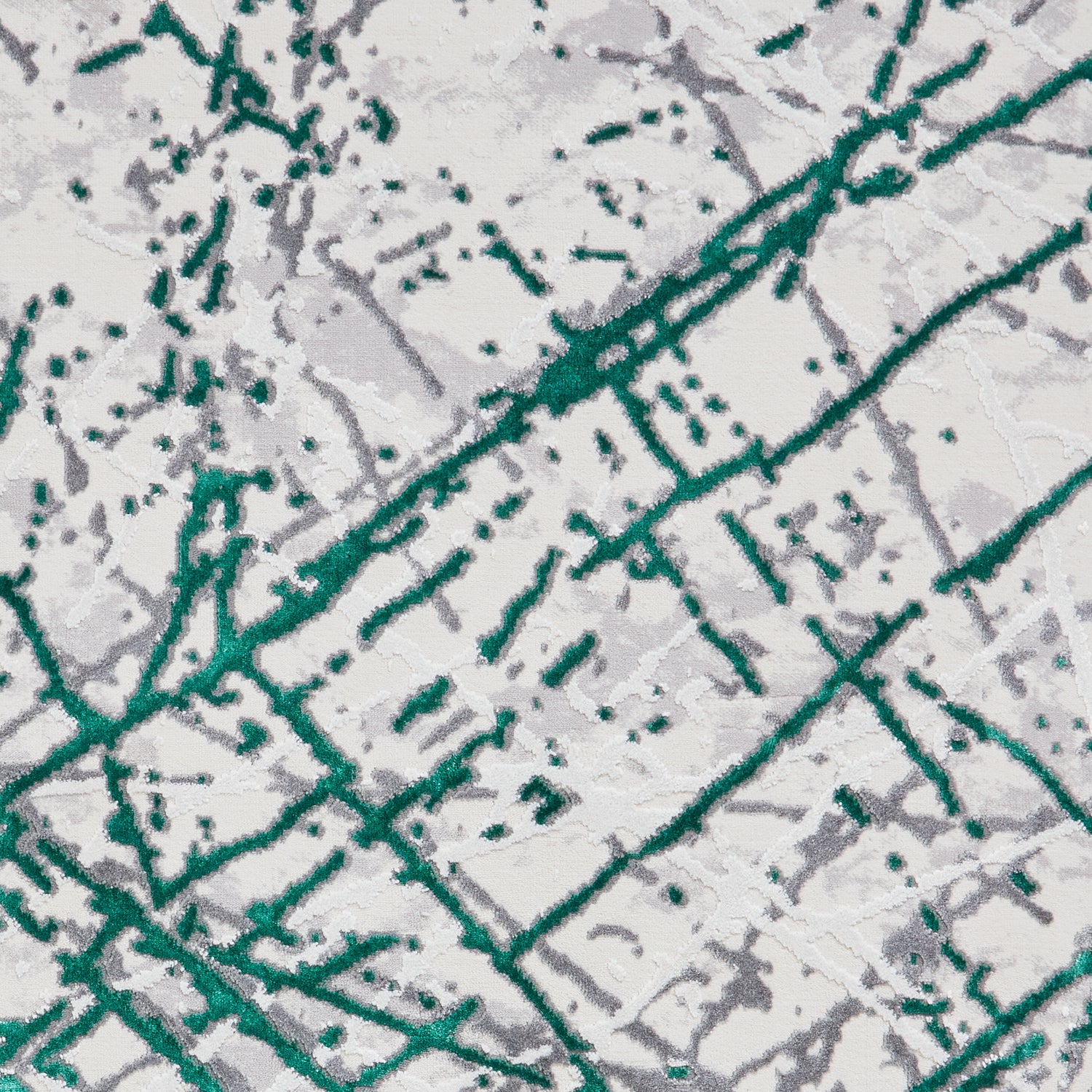 Artemis B8403A Metallic Effect Yarn Rug Green Silver