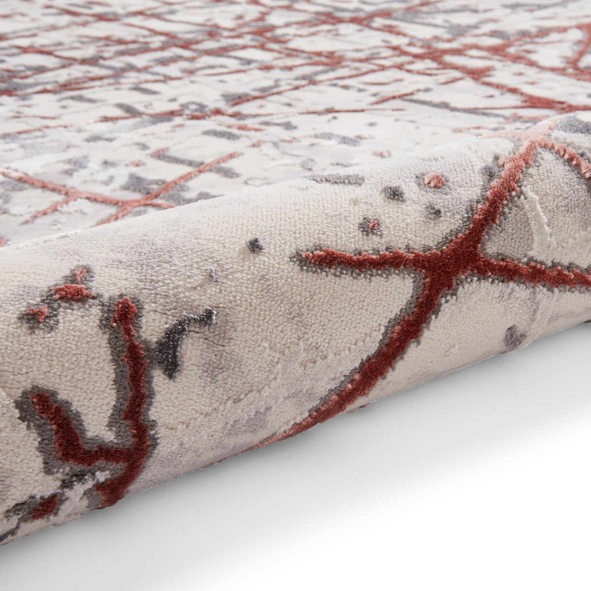 Artemis B8403A Metallic Effect Yarn Rug Pink Silver