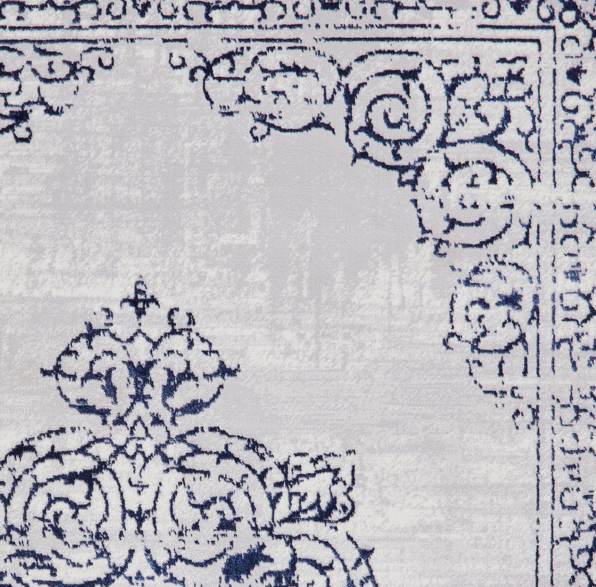 Artemis B9076A Metallic Effect Yarn Rug Blue Silver