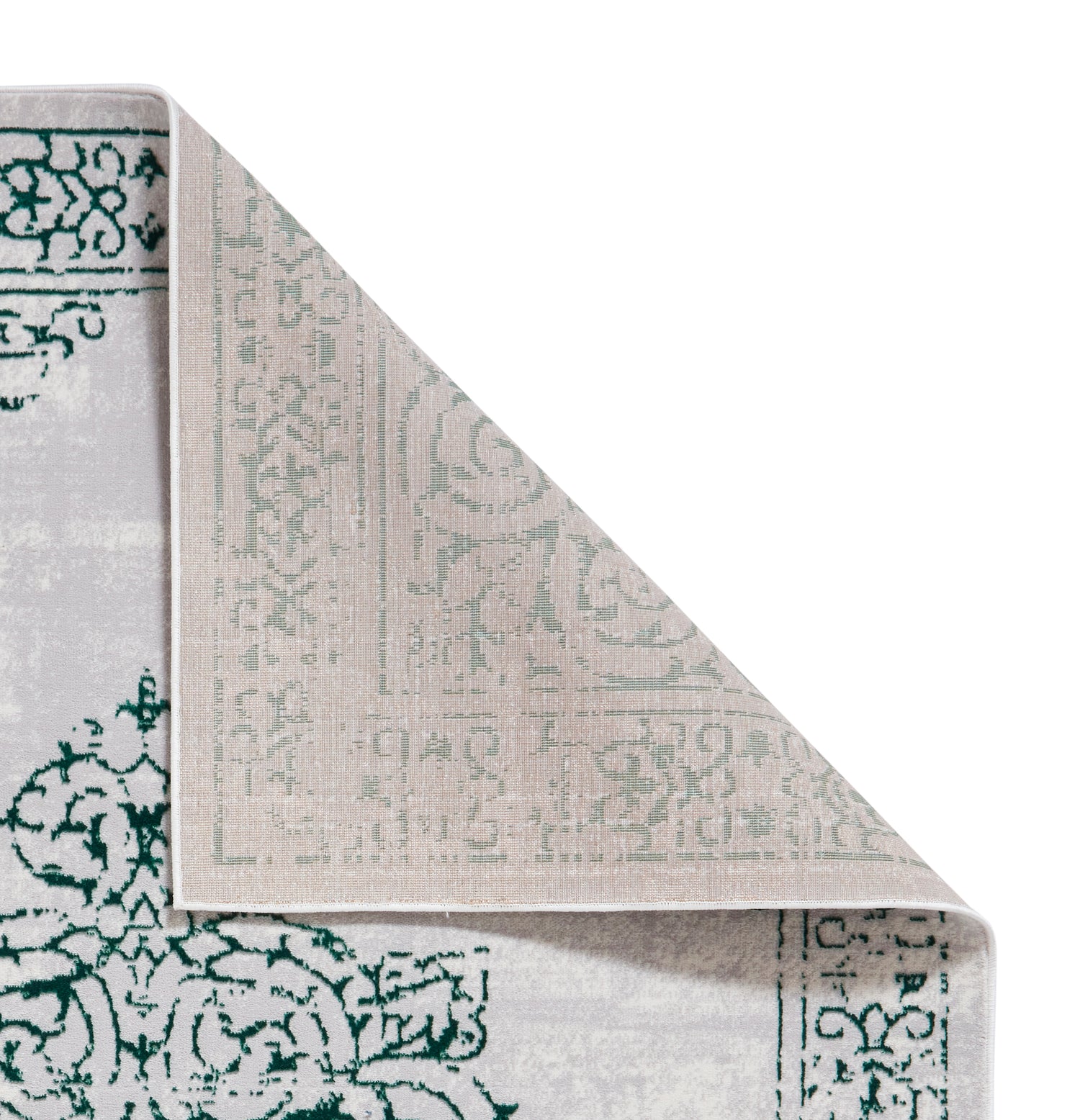 Artemis B9076A Metallic Effect Yarn Rug Green Silver