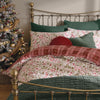 Laura Ashley Astley Floral Christmas Brushed Cotton Duvet Cover Bedding Set Festive Red