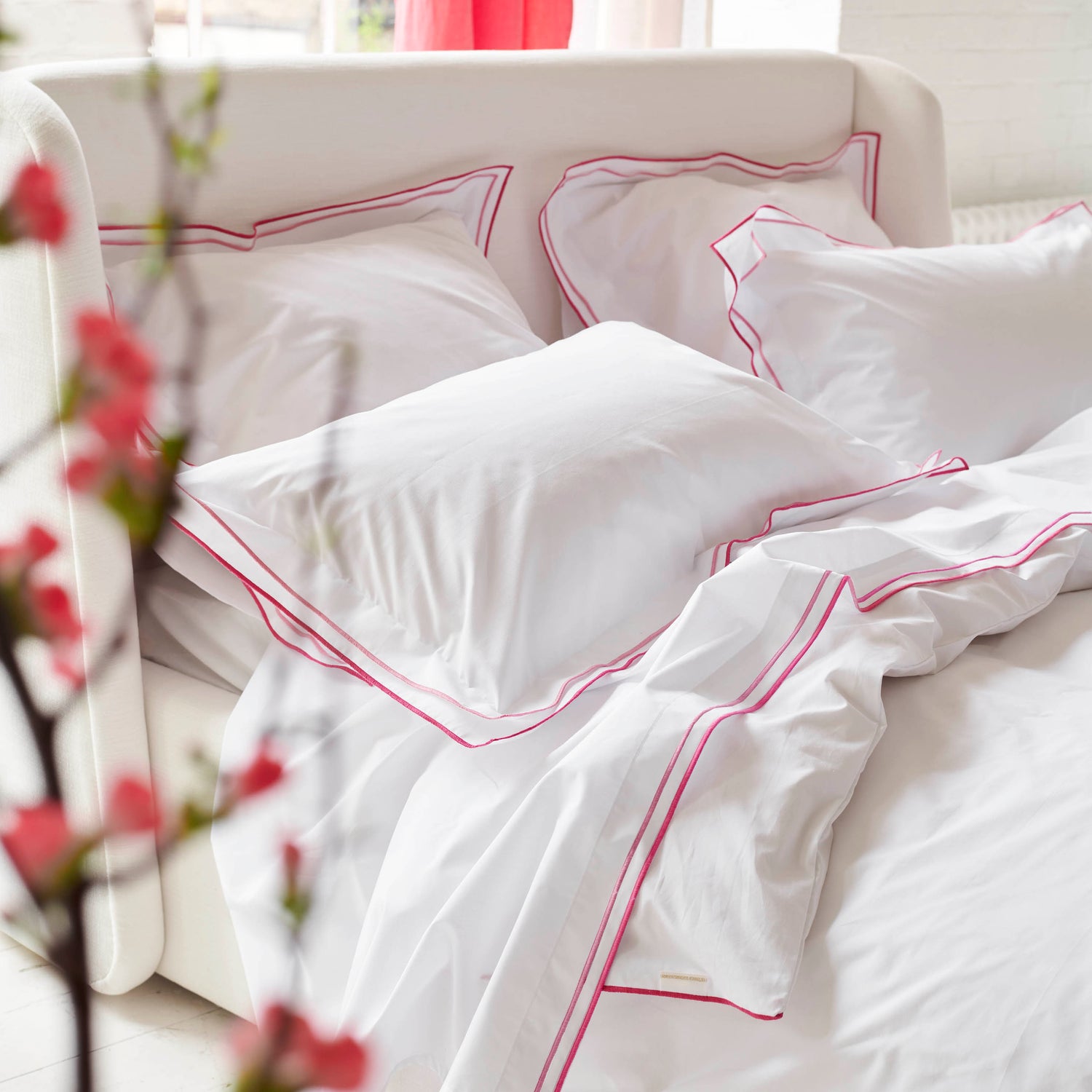 Designers Guild Astor Flat Sheet Fuchsia Pink