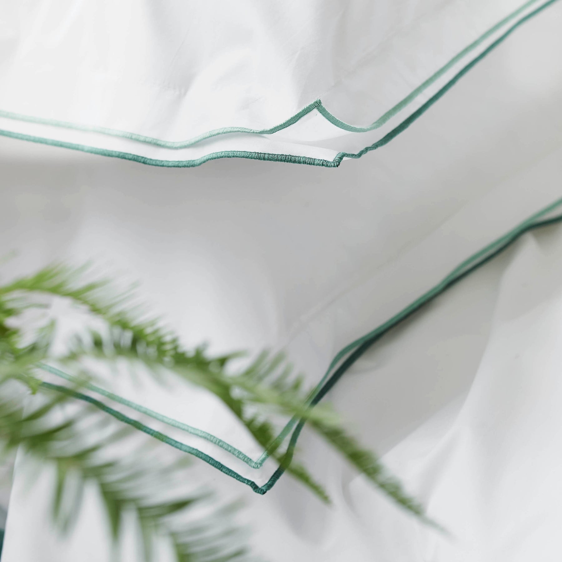 Designers Guild Astor Pair of Oxford Pillowcases Porcelain Green