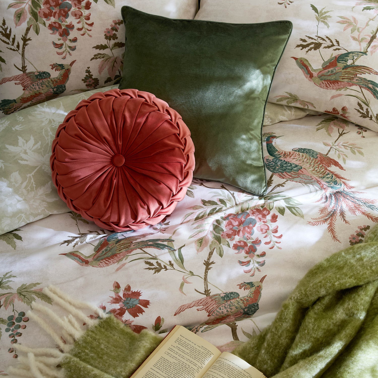 Laura Ashley Attleton Duvet Cover Bedding Set Multi Sage