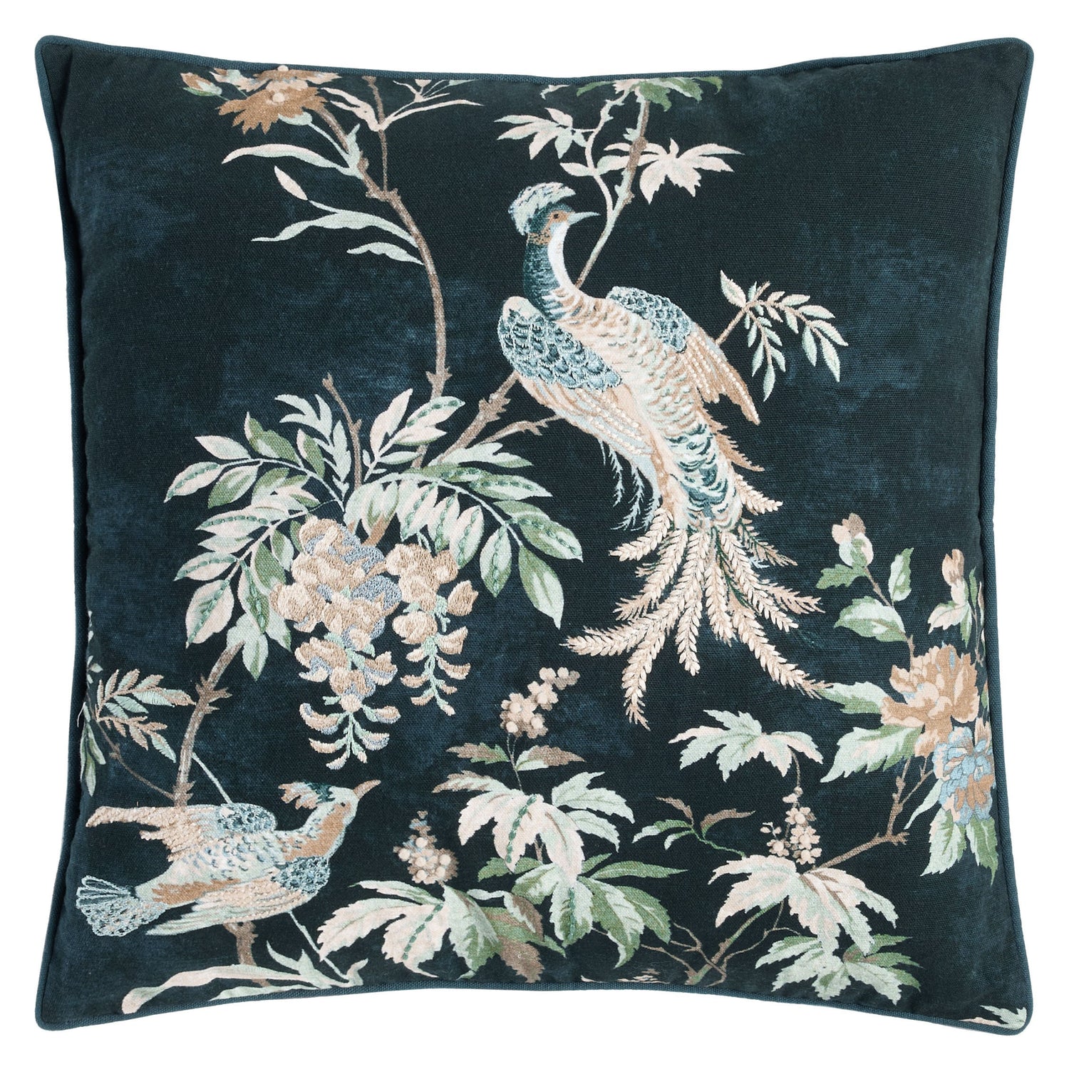 Laura Ashley Attleton 43cm x 43cm Filled Cushion Midnight Seaspray
