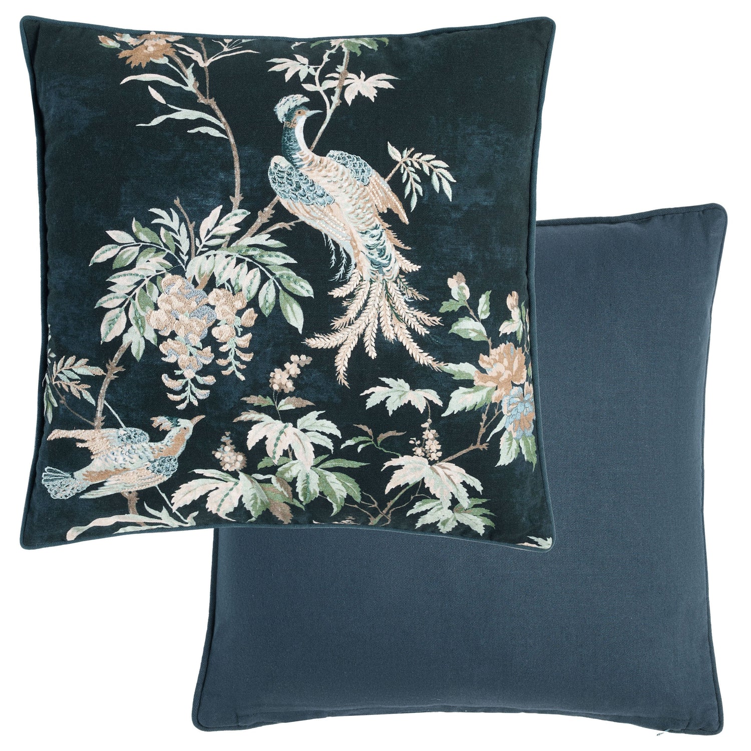 Laura Ashley Attleton 43cm x 43cm Filled Cushion Midnight Seaspray