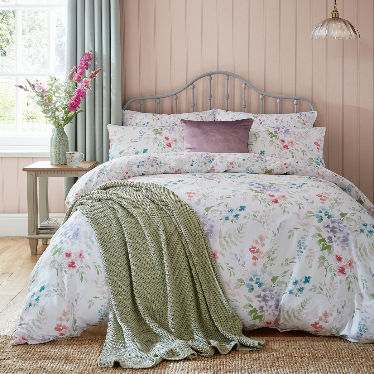 Laura Ashley Aulden Flowers Pillowcase Housewife Lavender