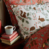 Laura Ashley Autumnal Woodland Duvet Cover Bedding Set Crimson Red
