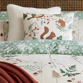 Laura Ashley Autumnal Woodland 43cm x 43cm Filled Cushion Sage Green