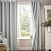 Laura Ashley Awning Stripe Blackout Ready Made Eyelet Curtains Smoke Green
