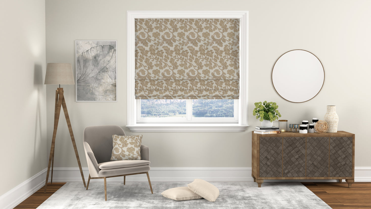 Cascina Made to Measure Roman Blind Natural