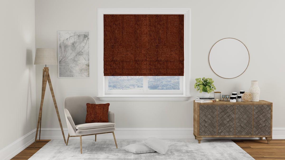 Hopsack Made to Measure Roman Blind Sunset