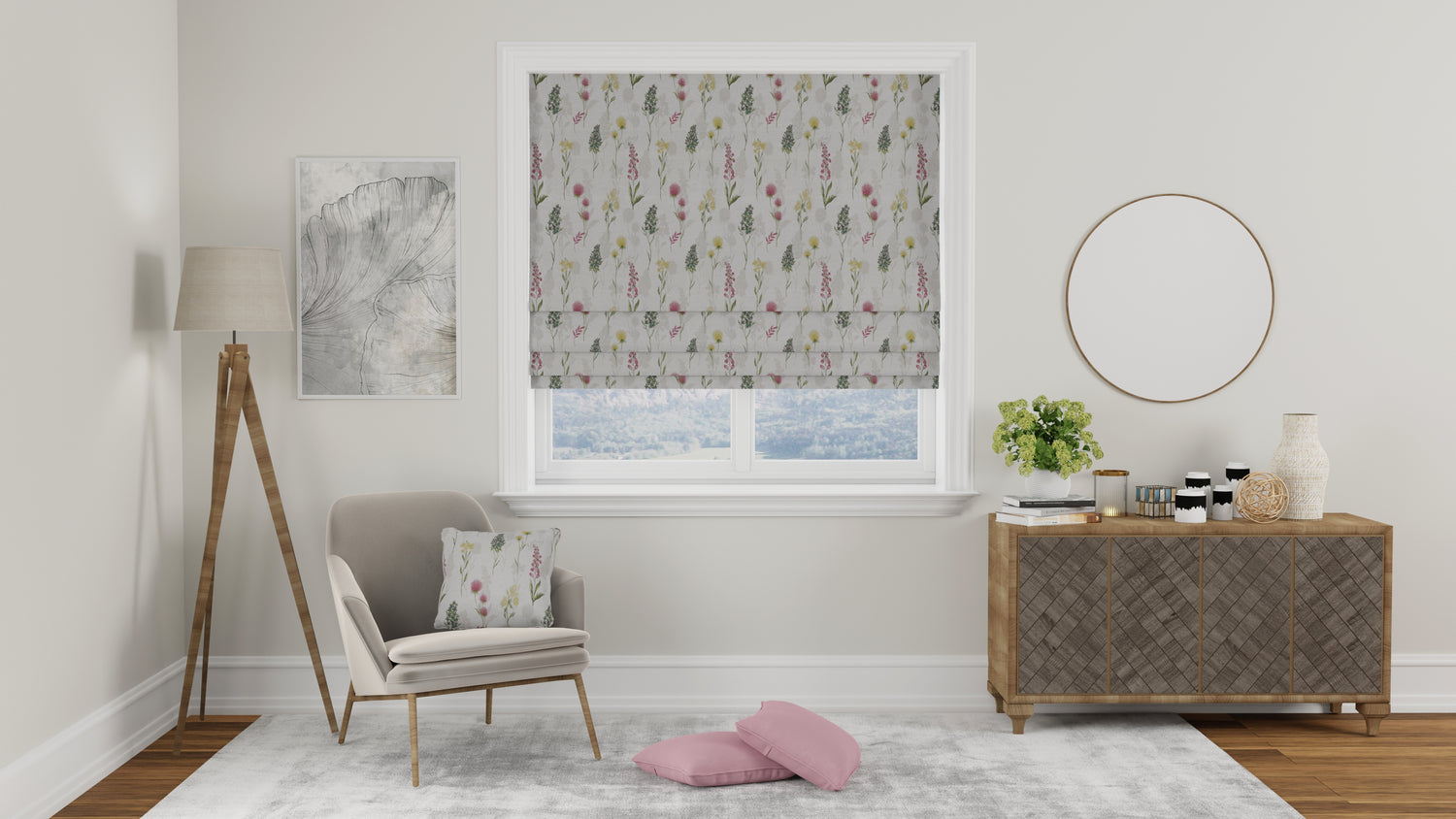 Toulon Made to Measure Roman Blind Pink