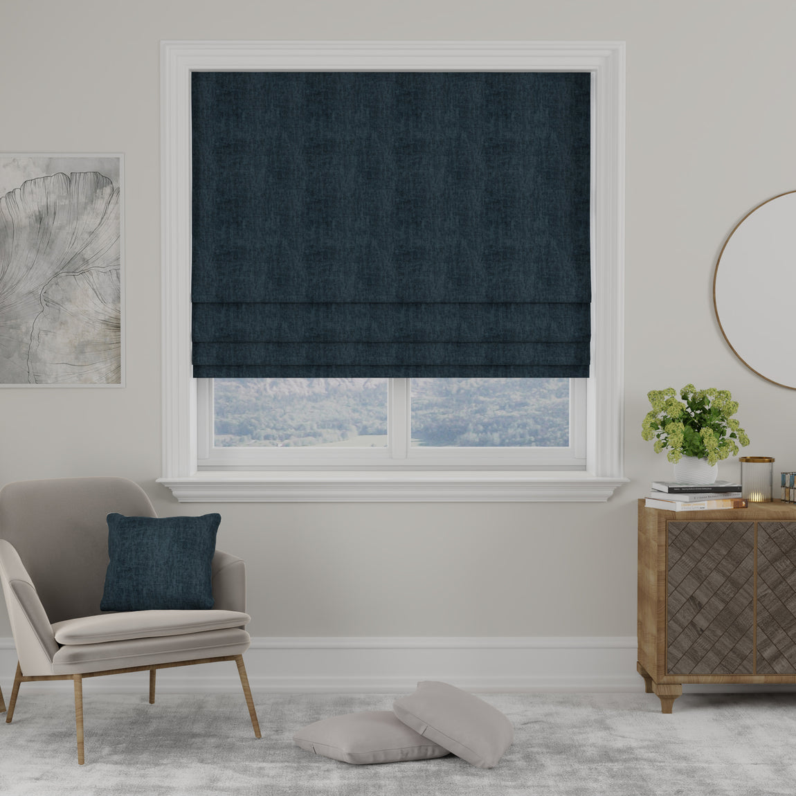 Luxuria Made to Measure Roman Blind Navy