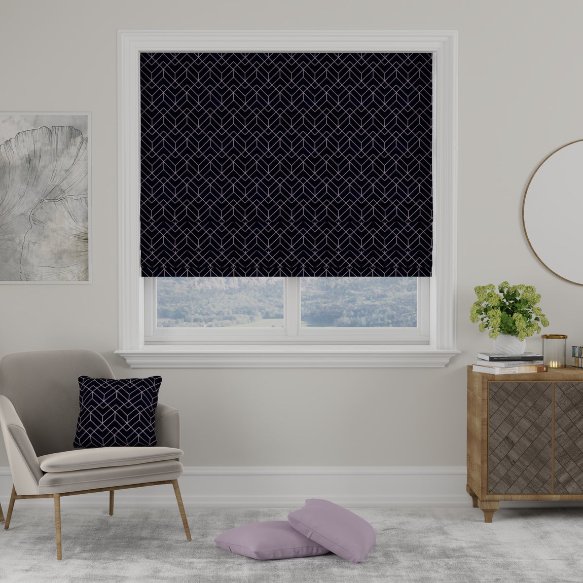 Vina Made to Measure Roman Blind Denim
