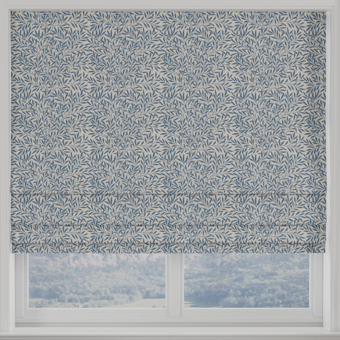 Heritage Salix Made to Measure Roman Blind Wedgewood Blue