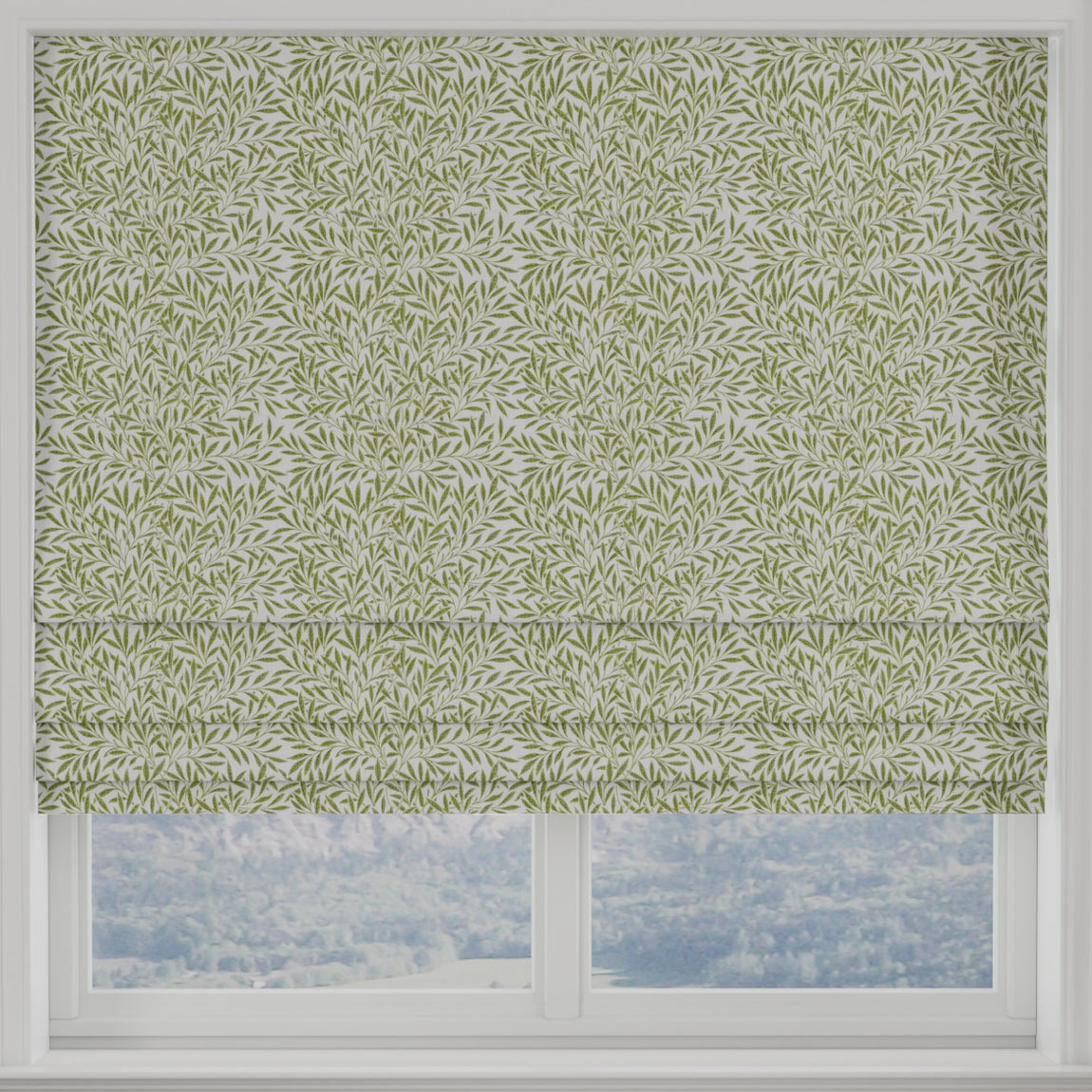 Heritage Salix Made to Measure Roman Blind Leaf Green