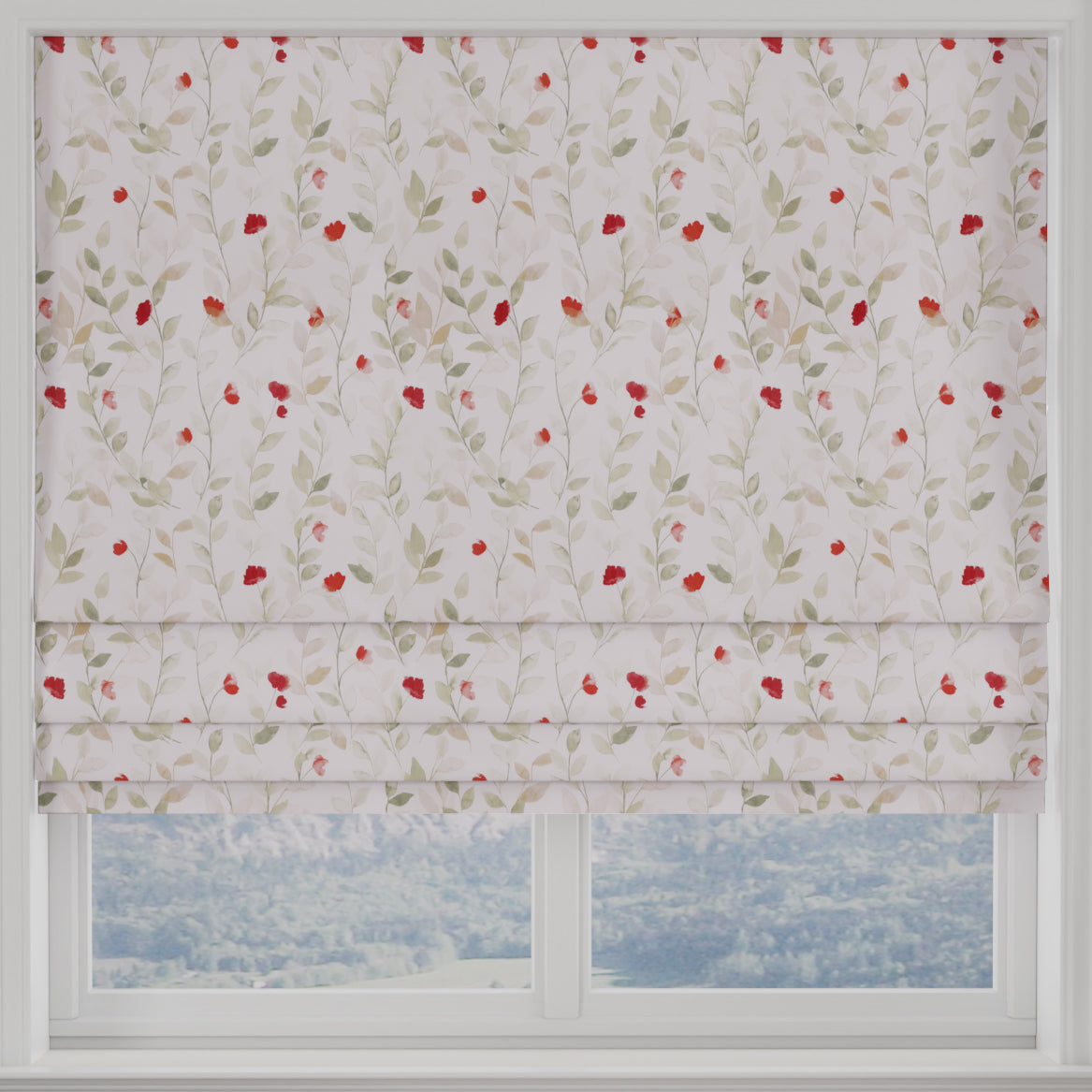 Serene Leaf Bloom Made to Measure Roman Blind Spring