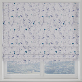 Serene Leaf Bloom Made to Measure Roman Blind Sky