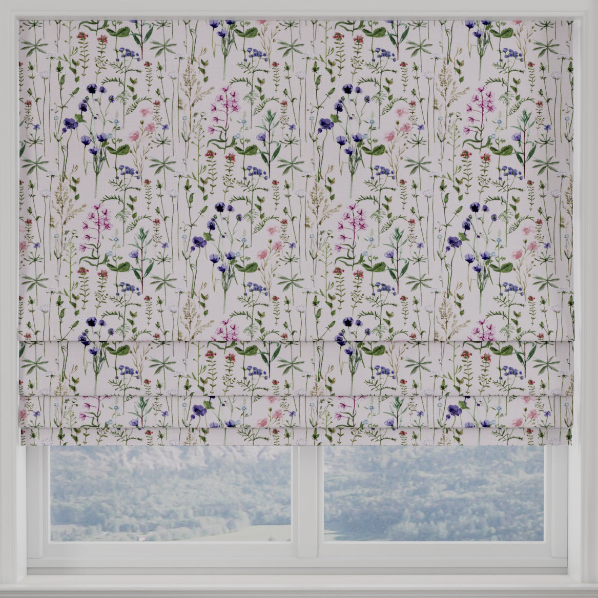 Wildflowers Made to Measure Roman Blind Multi