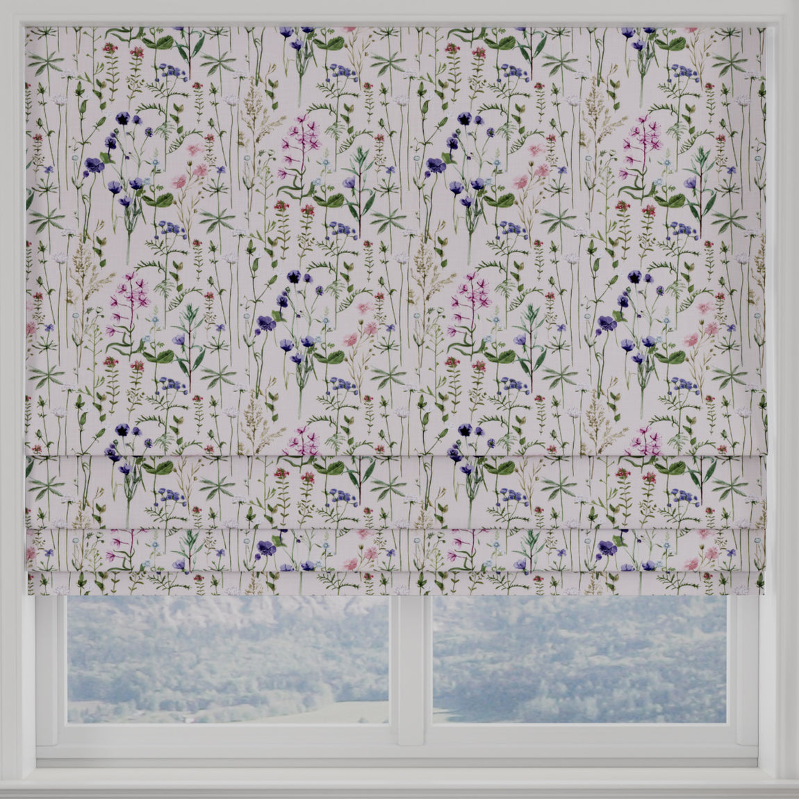 Wildflowers Made to Measure Roman Blind Multi