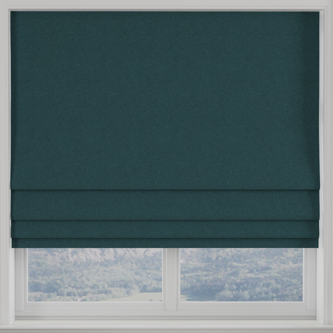 Kansai Plain Made to Measure Roman Blind Teal