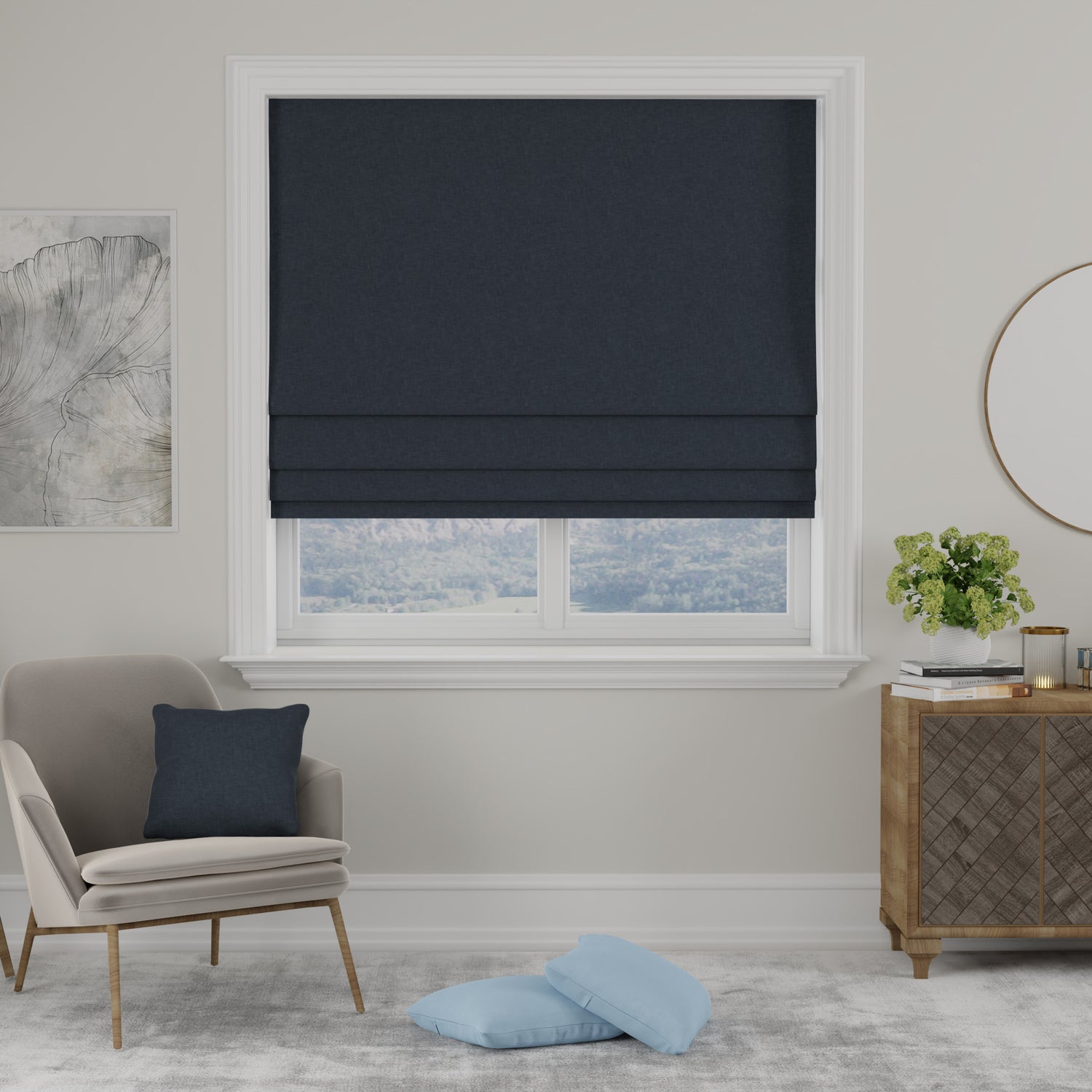 Kansai Plain Made to Measure Roman Blind Denim